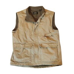 RedHead Fleece Lined Vest Mens Size Medium Khaki Beige Tan Cargo